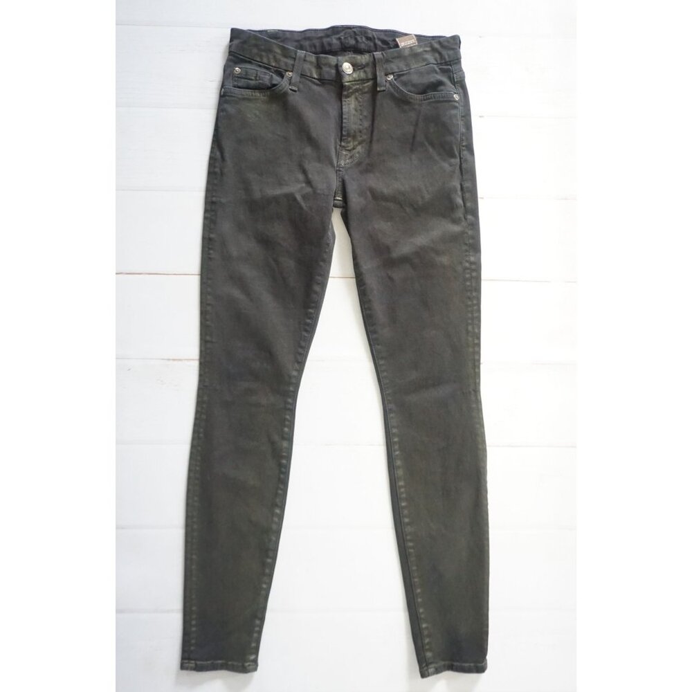 7 for All Mankind Womens Black/Hint of Gold Skinny Jeans – Size 28 - Picture 2 of 10